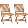 Image de Chaises De Jardin Pliables Lot De 2 Bois De Teck Massif Vidaxl