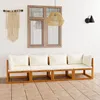 Image de Canapé de jardin - vidaXL - 4 places - Bois dacacia - Crème - Meuble extérieur