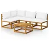 Image de Vidaxl salon de jardin 5 pcs avec coussin crème bois d'acacia solide