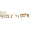 Image de Salon de jardin - vidaXL - 3 pcs - Bambou - Coussins rembourrés - Modulaire