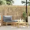 Image de Salon De Jardin 3 Pcs Avec Coussins Gris Foncé Bambou Vidaxl