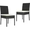 Image de Chaises À Manger De Jardin Lot De 2 Résine Tressée Noir Vidaxl