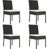 Image de Chaises À Manger De Jardin Lot De 4 Résine Tressée Noir Vidaxl