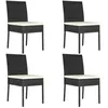 Image de vidaXL Chaises à manger de jardin lot de 4 Résine tressée Noir 315107