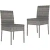 Image de Chaises À Manger De Jardin Lot De 2 Résine Tressée Gris Vidaxl