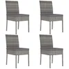 Image de vidaXL Chaises à manger de jardin lot de 4 Résine tressée Gris 315109