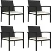 Image de Chaises À Manger De Jardin Lot De 4 Résine Tressée Noir Vidaxl