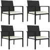 Image de Ensemble de chaises de salle à manger de jardin en résine tressée noire - vidaXL