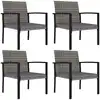 Image de Chaises À Manger De Jardin Lot De 4 Résine Tressée Gris Vidaxl
