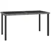 Image de Table À Dîner De Jardin Gris 140x70x73 Cm Résine Tressée Vidaxl