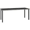 Image de Table À Dîner De Jardin Gris 180x70x73 Cm Résine Tressée Vidaxl