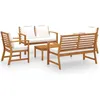 Image de vidaXL Salon de jardin 5 pcs avec coussin Bois dacacia solide 3057786