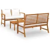 Image de vidaXL Salon de jardin 3 pcs avec coussin Bois dacacia solide 3057788