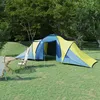Image de Tente de camping - vidaXL - Modèle 6 personnes - Bleu et jaune - 2 compartiments - Imperméable