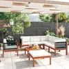 Image de vidaXL Salon de jardin 8 pièces avec coussins bois dacacia crème et corde 3057890