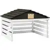 Image de Garage De Tondeuse À Gazon Noir Et Blanc 78x74x54 Cm Sapin Vidaxl