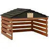 Image de Garage De Tondeuse À Gazon Noir Et Marron 78x74x54cm Sapin Vidaxl