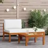 Image de Salon De Jardin 3 Pièces Avec Coussins En Bois D'acacia Et Corde Vidaxl