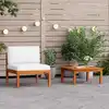 Image de Salon De Jardin 2 Pièces Avec Coussins En Bois D'acacia Et Corde Vidaxl