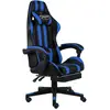 Image de Fauteuil De Jeux Vidéo Avec Repose-pied Noir Et Bleu Similicuir Vidaxl