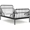 Image de Cadre De Lit Extensible Sans Matelas Noir Métal 80x130/200 Cm Vidaxl