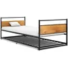 Image de Cadre De Lit Extensible Sans Matelas Noir Métal 90x200 Cm Vidaxl