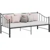 Image de vidaXL Cadre de canapé-lit extensible 90x200 cm Noir métal enduit de poudre