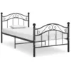 Image de Cadre De Lit Sans Matelas Noir Métal 100x200 Cm Vidaxl