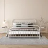 Image de Tables De Chevet 2 Pcs Blanc Et Transparent Métal Et Verre Vidaxl