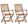 Image de Chaises Pliables D'extérieur Lot De 2 Bois D'acacia Solide Vidaxl