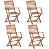 Image de Chaises Pliables D'extérieur Lot De 4 Bois D'acacia Solide Vidaxl