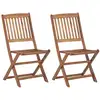 Image de Chaises Pliables D'extérieur Lot De 2 Bois D'acacia Solide Vidaxl