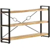 Image de Bibliothèque À 3 Niveaux 140x30x80 Cm Bois De Manguier Massif Vidaxl