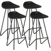 Image de Tabourets De Bar Lot De 4 Noir Cuir Véritable Vidaxl
