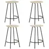 Image de Tabourets De Bar Lot De 4 Bois De Manguier Massif Vidaxl