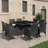 Image de vidaXL Ensemble à Dîner de Jardin 9 pcs Mobilier de Salle à Manger dExtérieur Meubles de Patio Terrasse Résine Tressée et 3058338