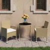 Image de Ensemble De Bistro Jardin 3 Pcs Résine Tressée Et Verre Trempé Vidaxl