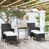 Image de Ensemble De Bistro De Jardin 5 Pcs Poly Rotin Et Verre Trempé Vidaxl