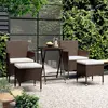 Image de Ensemble De Bistro De Jardin 5 Pcs Poly Rotin Et Verre Trempé Vidaxl