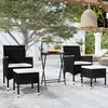 Image de Ensemble De Bistro De Jardin 5 Pcs Poly Rotin Et Verre Trempé Vidaxl