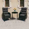Image de Ensemble De Bistro De Jardin 3 Pcs Résine Tressée Et Verre Noir Vidaxl