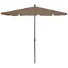 Image de Parasol De Jardin Avec Mât 210x140 Cm Taupe Vidaxl