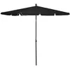 Image de Parasol De Jardin Avec Mât 210x140 Cm Noir Vidaxl