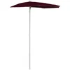 Image de Demi-parasol De Jardin Avec Mât 180x90 Cm Rouge Bordeaux Vidaxl