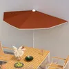Image de vidaXL Demi-parasol de jardin avec mât 180x90 cm Terre cuite