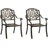 Image de Chaises De Jardin Lot De 2 Aluminium Coulé Bronze Vidaxl