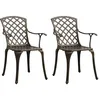 Image de Chaises De Jardin Lot De 2 Aluminium Coulé Bronze Vidaxl