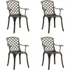Image de Chaises De Jardin Lot De 4 Aluminium Coulé Bronze Vidaxl