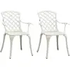 Image de Chaises De Jardin Lot De 2 Aluminium Coulé Blanc Vidaxl