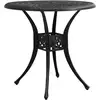 Image de Table De Jardin Noir 78x78x72 Cm Aluminium Coulé Vidaxl